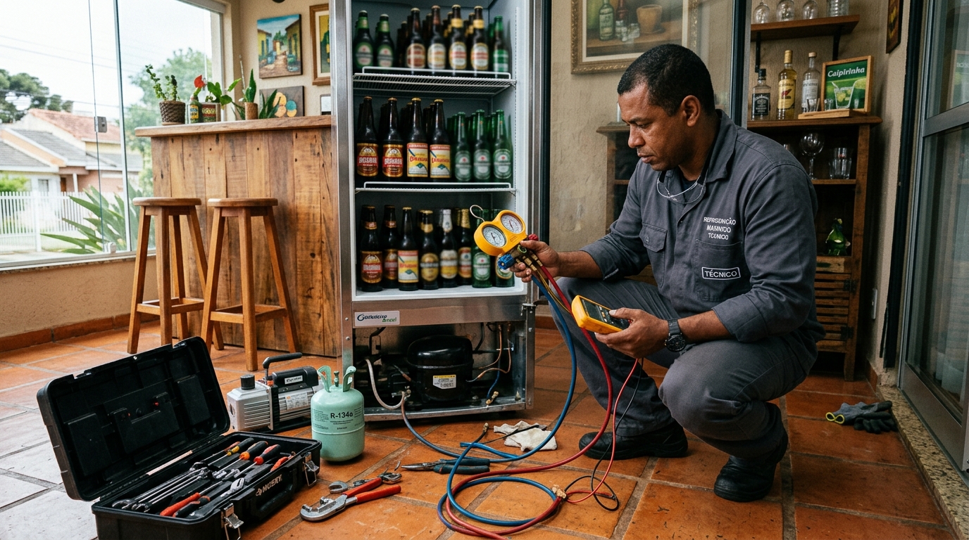 Técnico de conserto de cervejeira em residência em Divinópolis‑MG