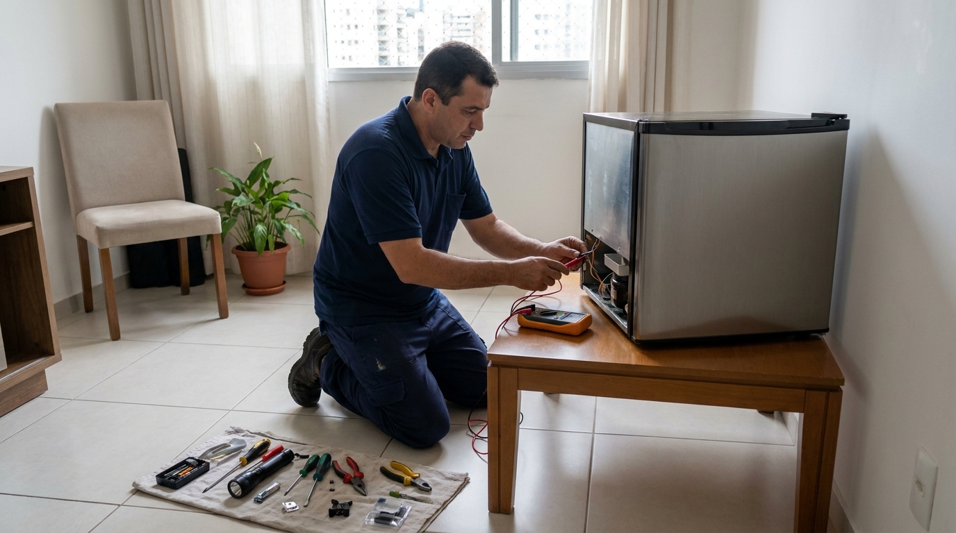 Técnico de conserto de frigobar em residência em Divinópolis‑MG